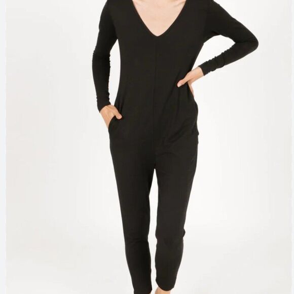 Smash + Tess Pants - Smash + Tess black long sleeve romper / xxs
